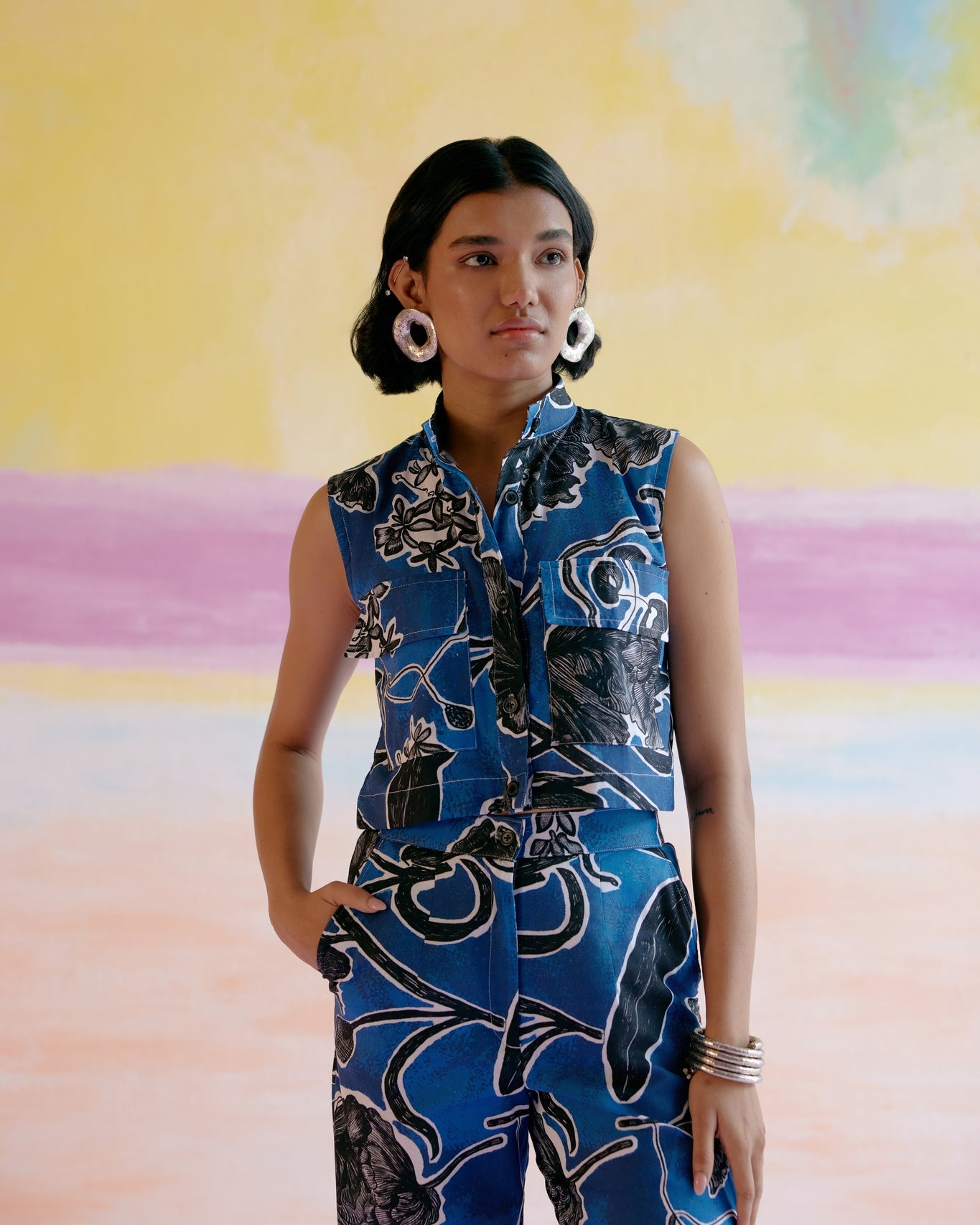 Malta Co - ord Set in Blue Jardin Print - CiceroniCo - ord SetHappi Space