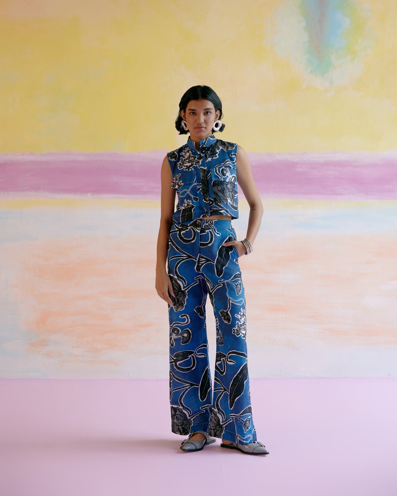 Malta Co - ord Set in Blue Jardin Print - CiceroniCo - ord SetHappi Space