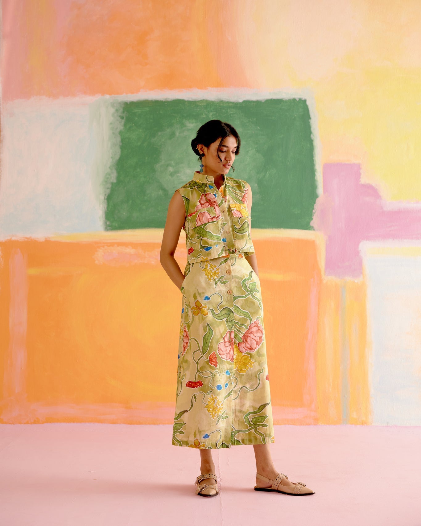 Malta Co - ord Skirt Set in Le Jardin Print - CiceroniSkirt SetHappi Space