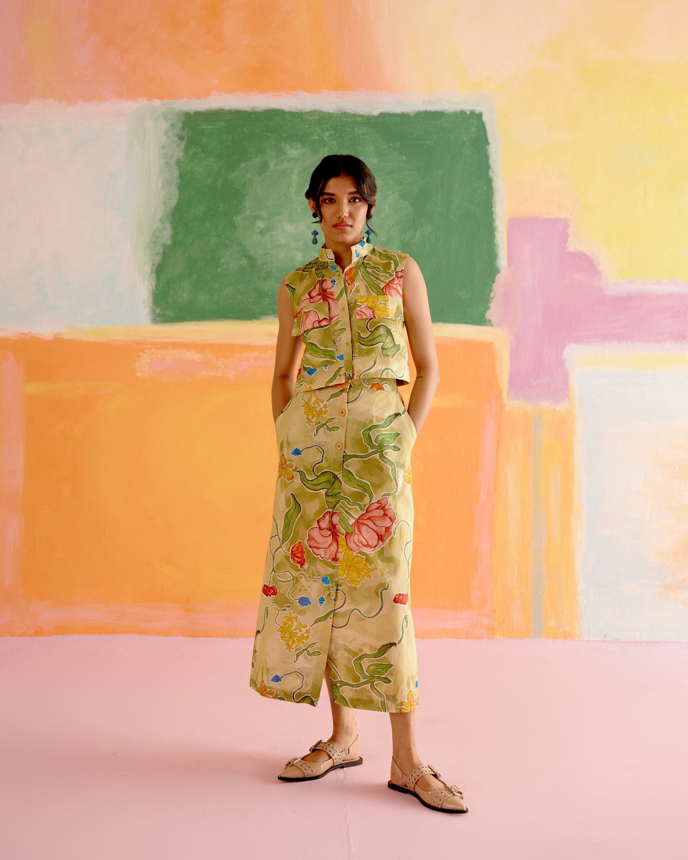 Malta Co - ord Skirt Set in Le Jardin Print - CiceroniSkirt SetHappi Space