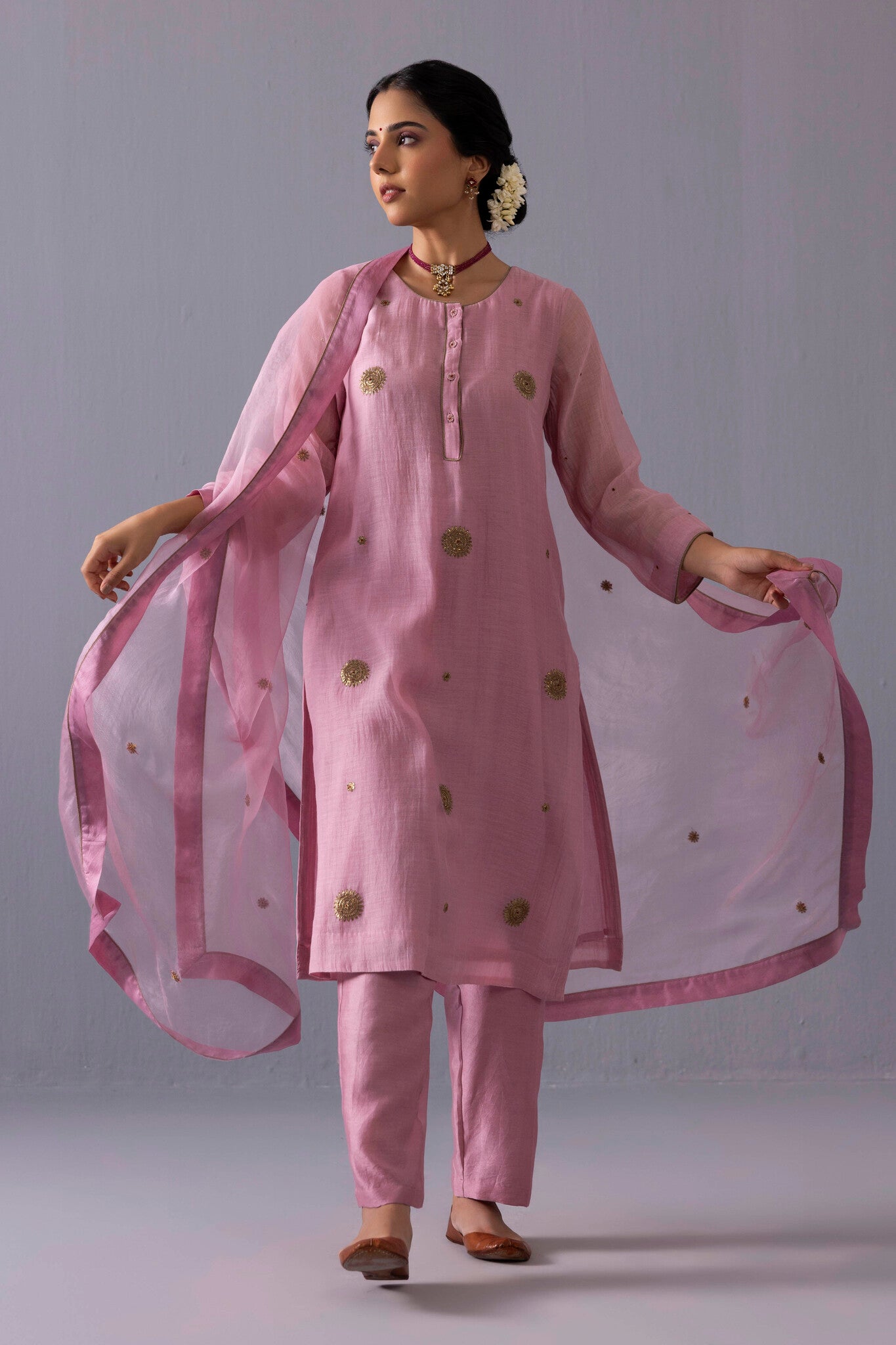 Malti Kurta Set - Pink - CiceroniKurta SetsLabel Shreya Sharma