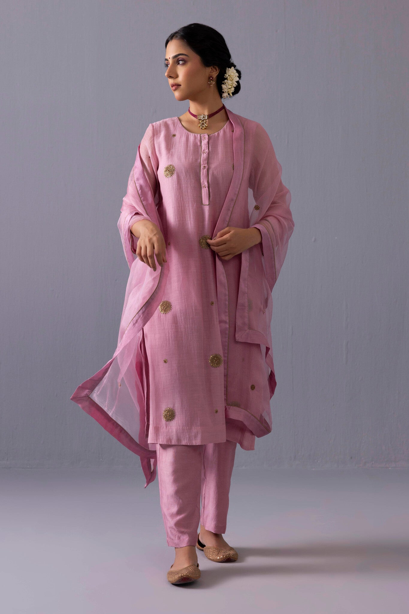 Malti Kurta Set - Pink - CiceroniKurta SetsLabel Shreya Sharma