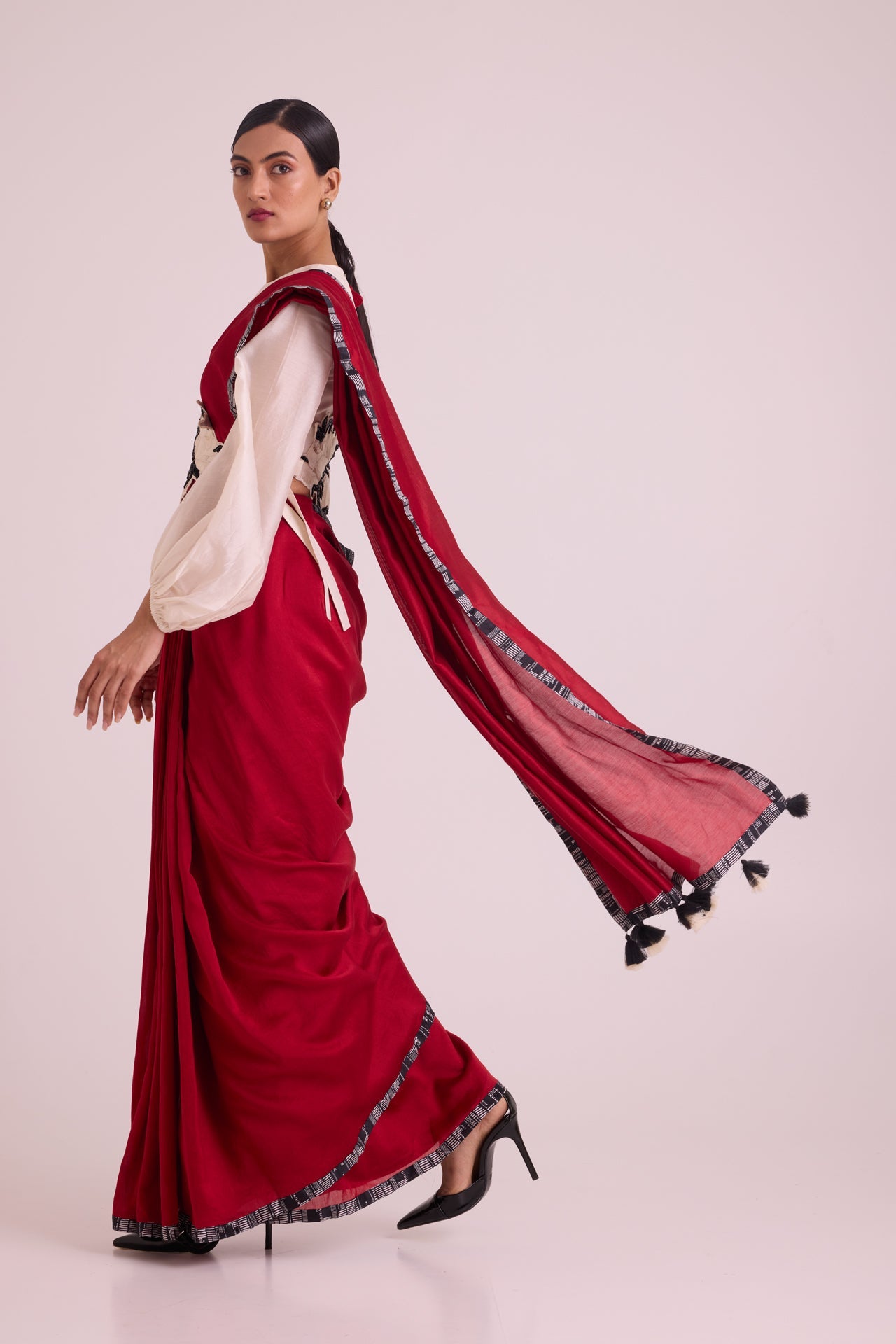 Manali - Bishop Blouse + Pre - draped Saree + Bib - CiceroniSaree SetMadder Much