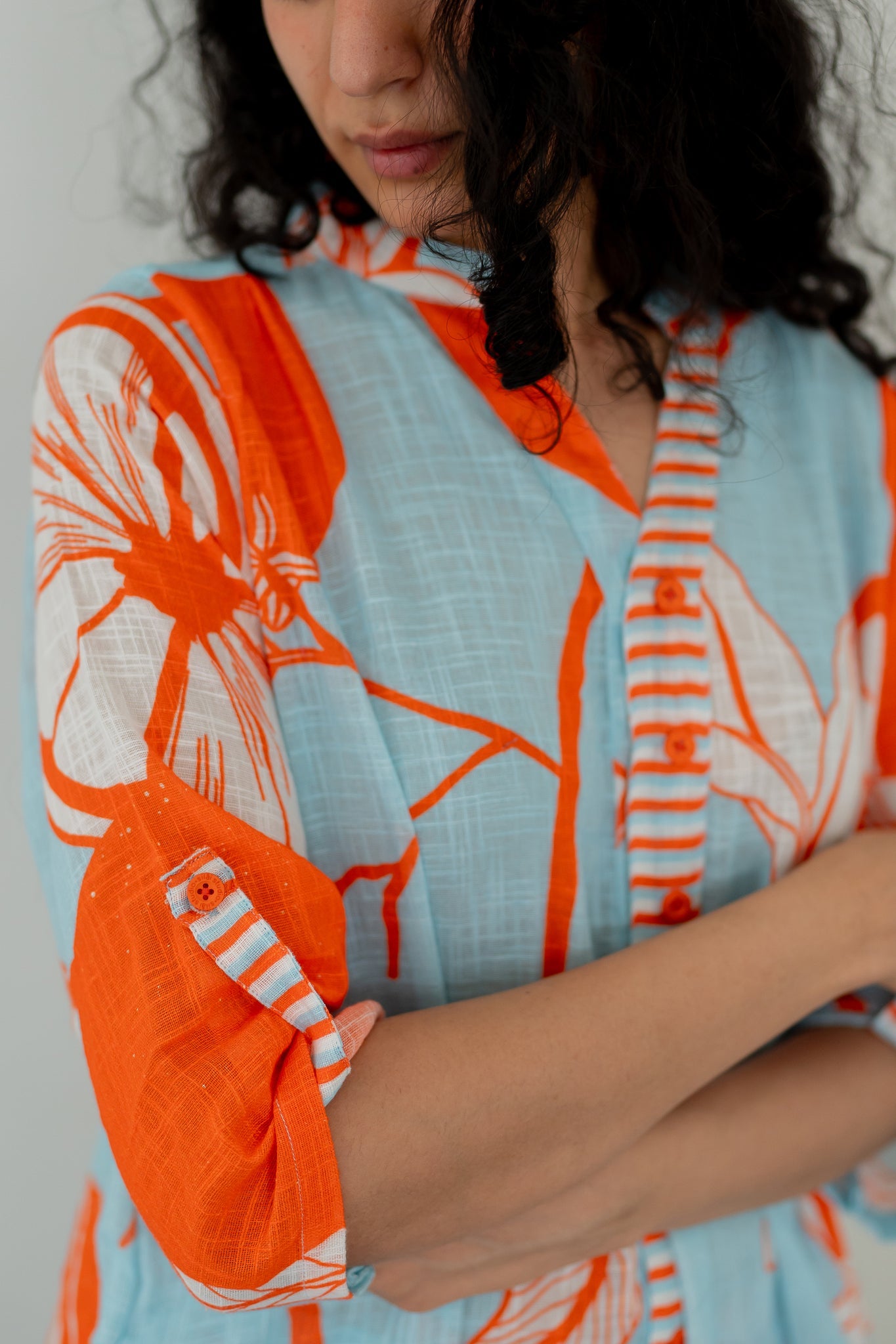 Mandarin Print Cotton Co-ord Set - CiceroniKurta SetSilai Studio