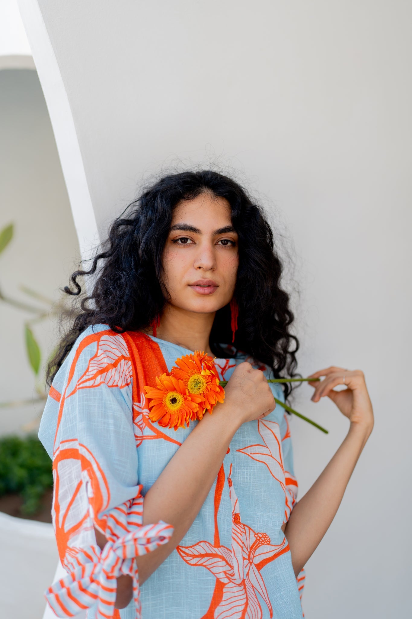 Mandarin Print Cotton Dress - CiceroniDressesSilai Studio