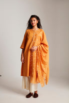 Mango Co - Linen Beaded Placket Kurta Set - CiceroniKurta SetSaphed