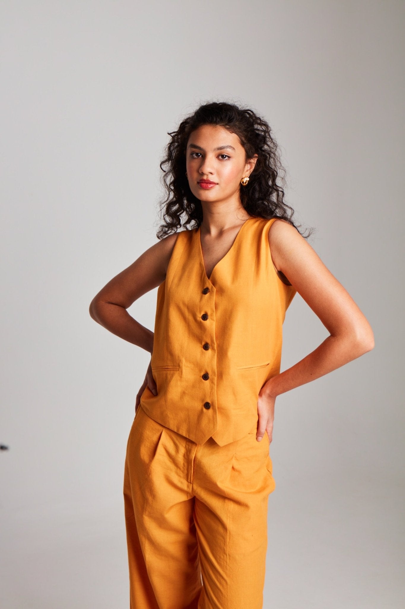 Mango Co - Linen Waistcoat Set - CiceroniCo - ord SetSaphed