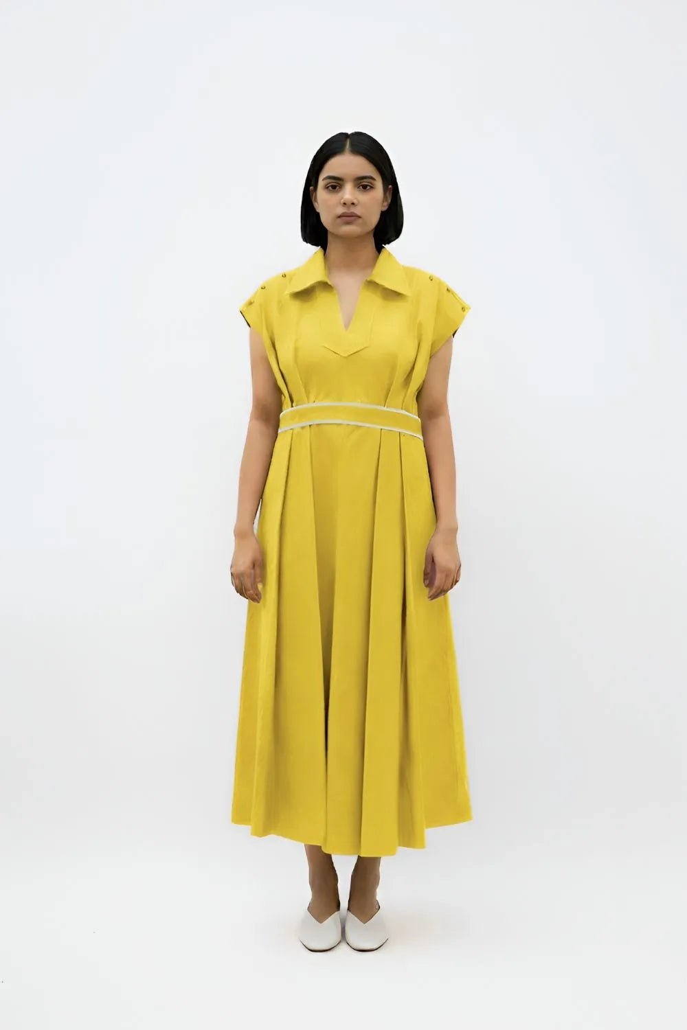 Mango Yellow - Ivory Skater Dress - CiceroniDressesNeora by NC