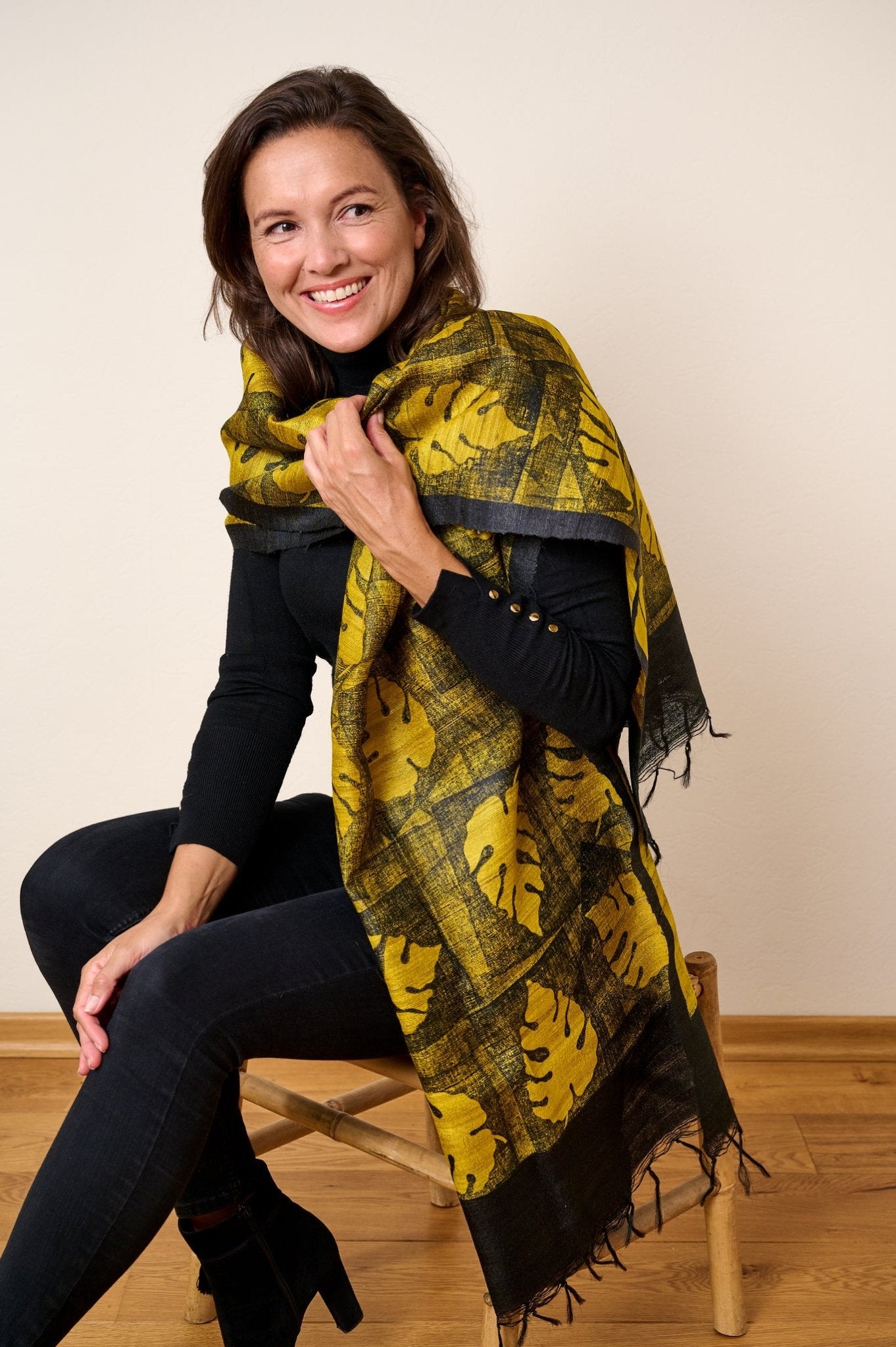 Maple Ash Peace Silk scarf - CiceroniScarfAeshaane