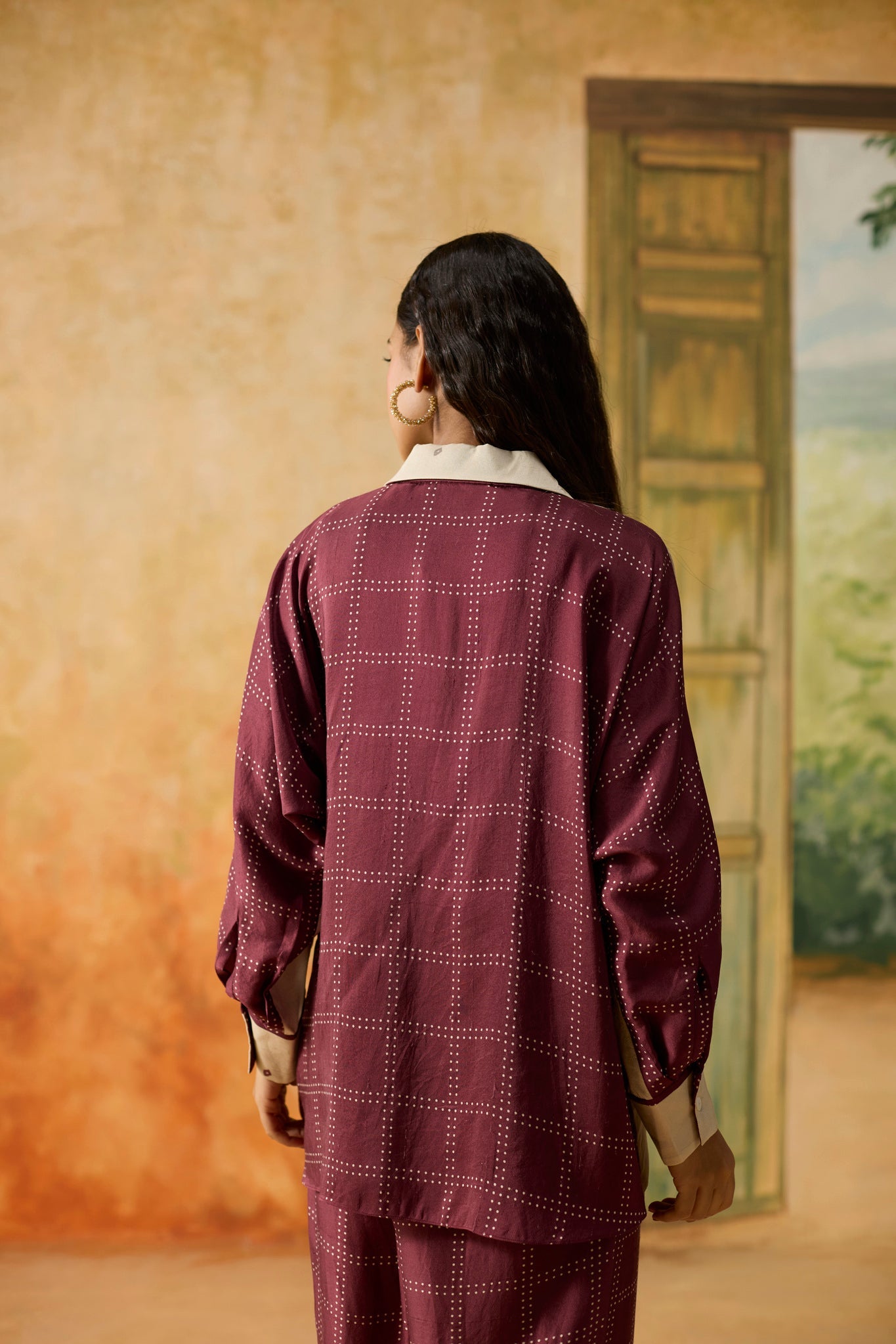 Maple Co - ord Set - Beige and Burgundy - CiceroniCo - ord SetKhyati Rughani