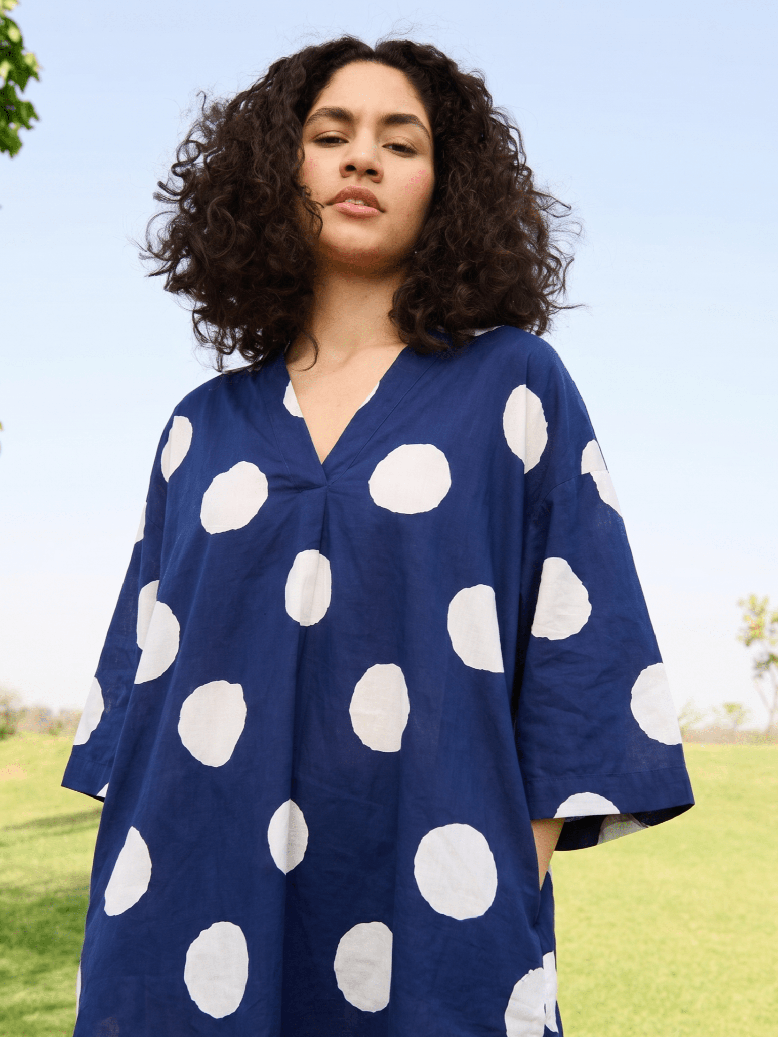 Marie Dress - Indigo & White Polka - CiceroniDressesRAAS Life