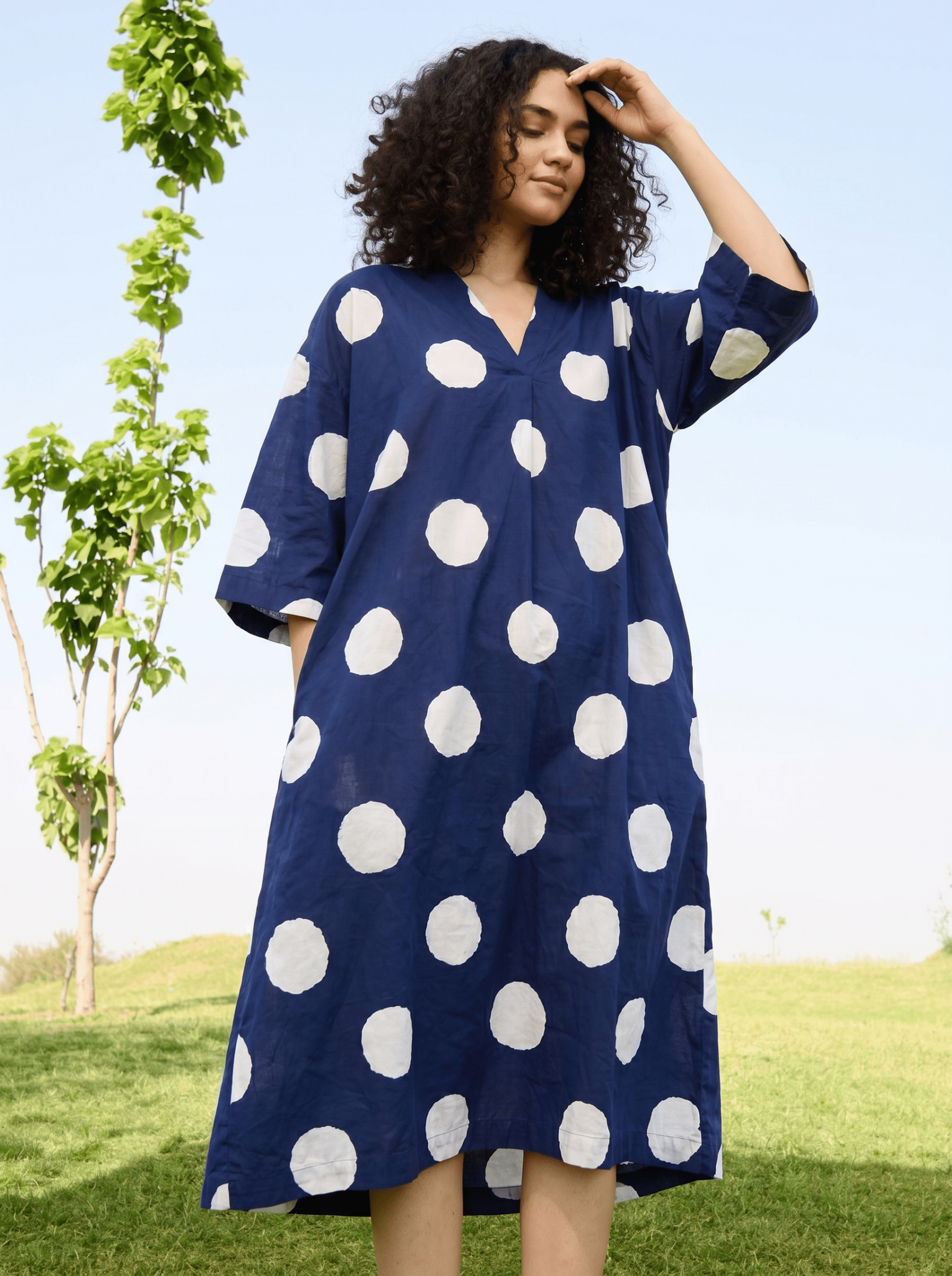Marie Dress - Indigo & White Polka - CiceroniDressesRAAS Life