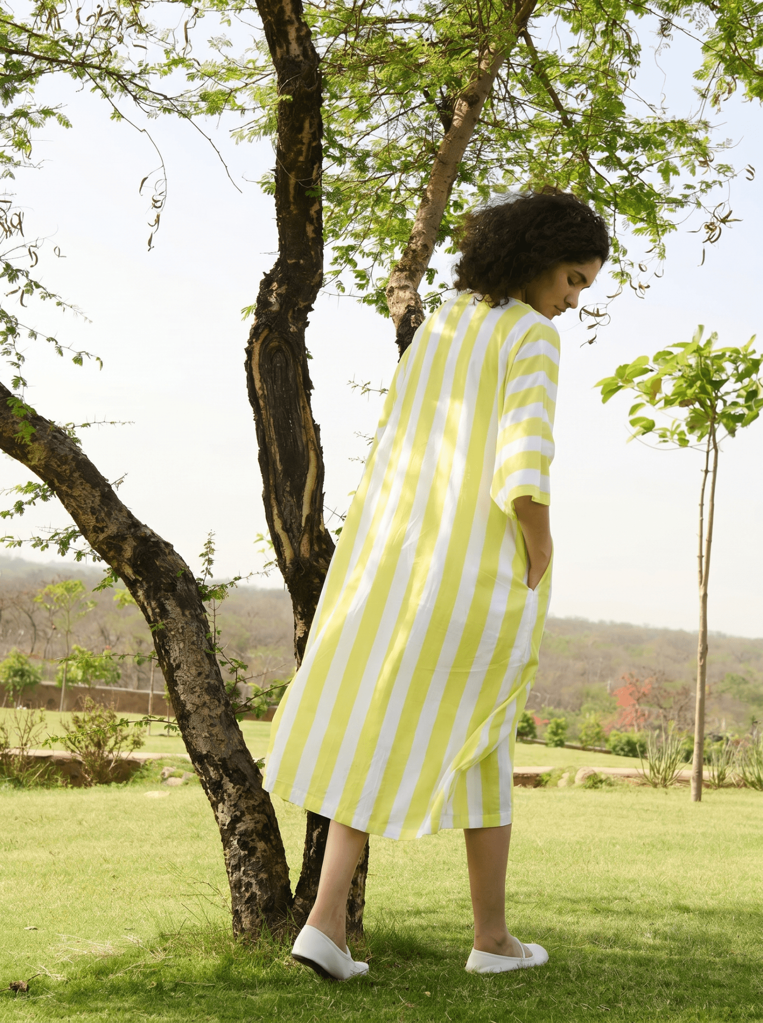 Marie Dress - Lemon & White Stripes - CiceroniDressesRAAS Life