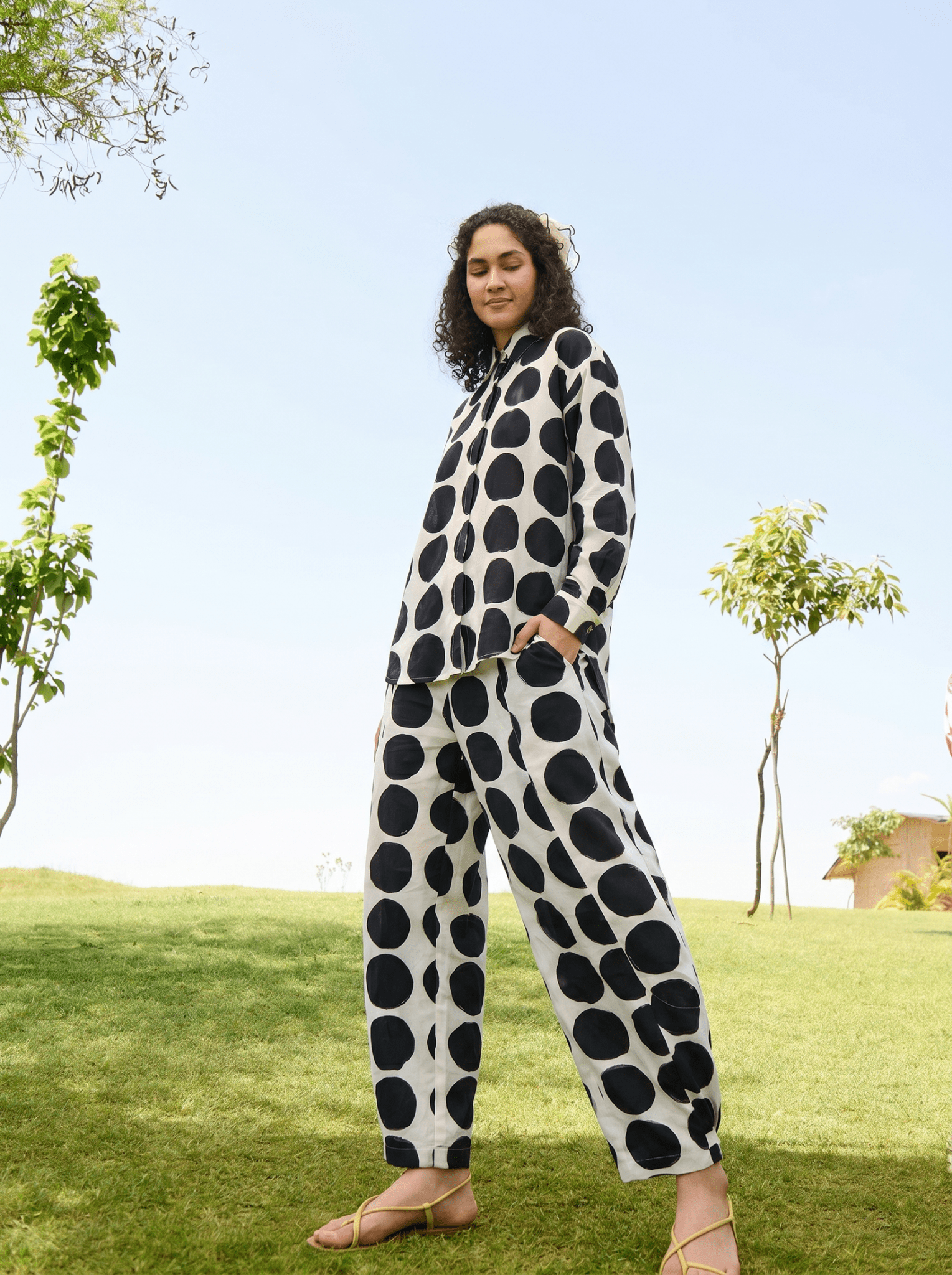 Marigold Co-ord Set - Black and Ecru Polka - CiceroniCo-ord SetRAAS Life