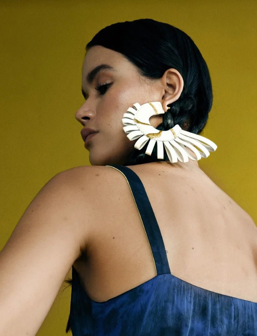 Marina Hoops in Ivory - CiceroniEarringsEconock