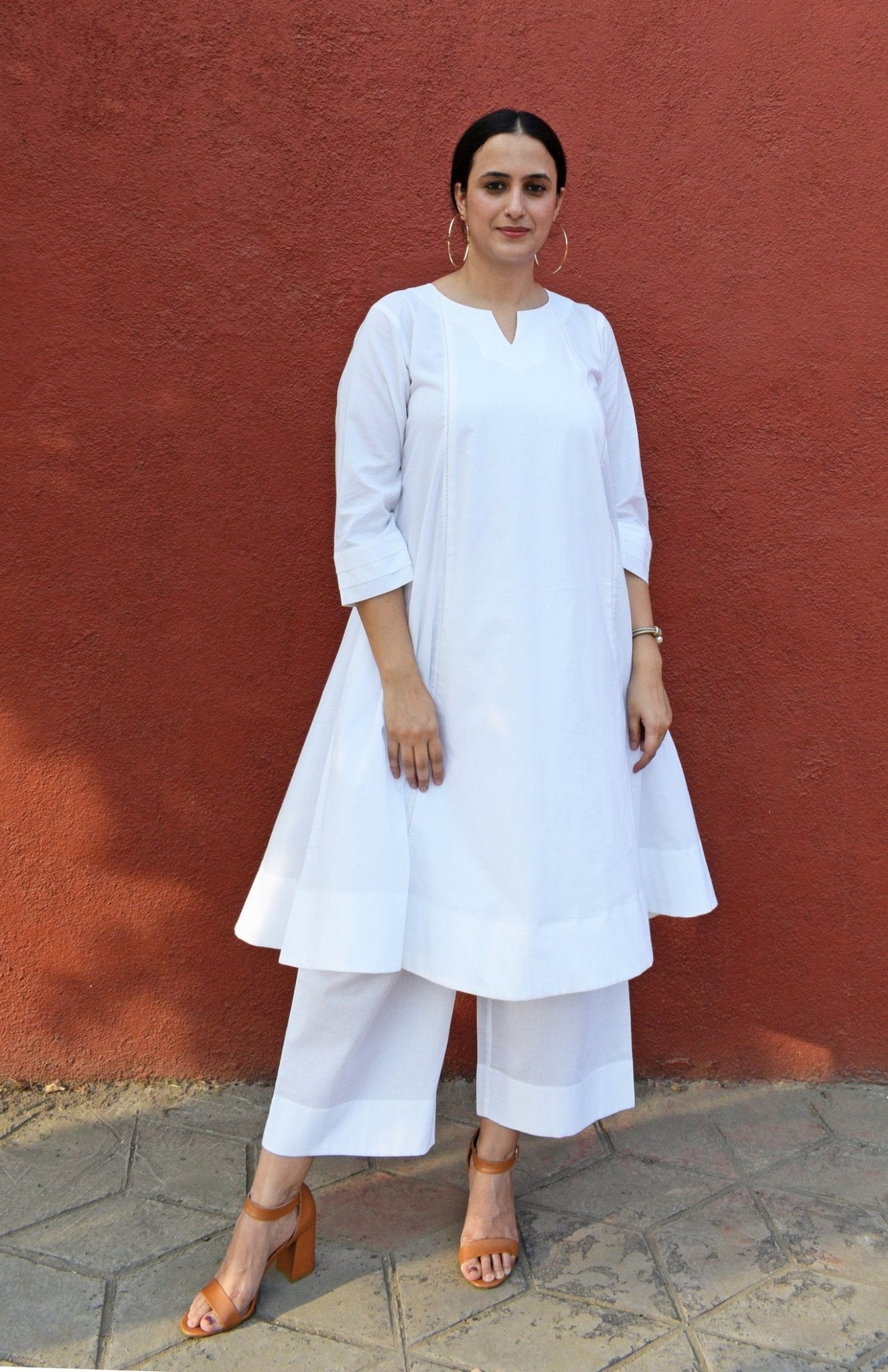 Maroon and Sunkissed White Basic Pyjama - Set of 2 - CiceroniPantsHouse of Moxa