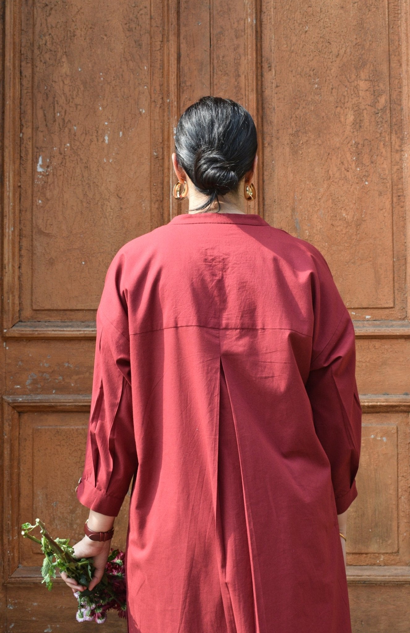 Maroon Anti - fit Co - ord Set - CiceroniKurta Set, Everyday WearHouse of Moxa