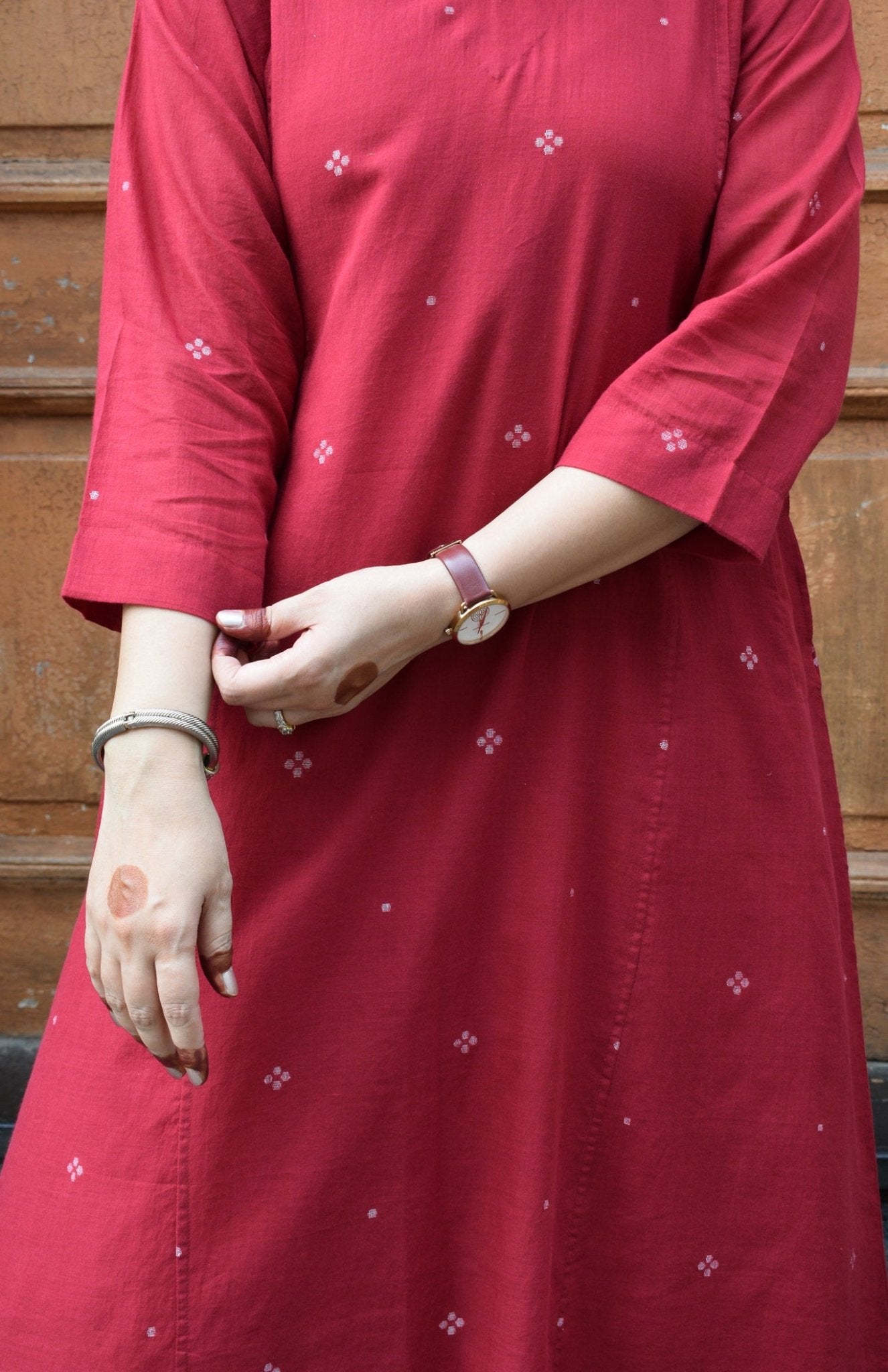 Maroon Jamdani Phiran - CiceroniKurta, Everyday WearHouse of Moxa