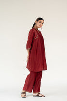 Maroon Zainab Kurta (Set of 2) - CiceroniKurta Set, Festive WearNirjara