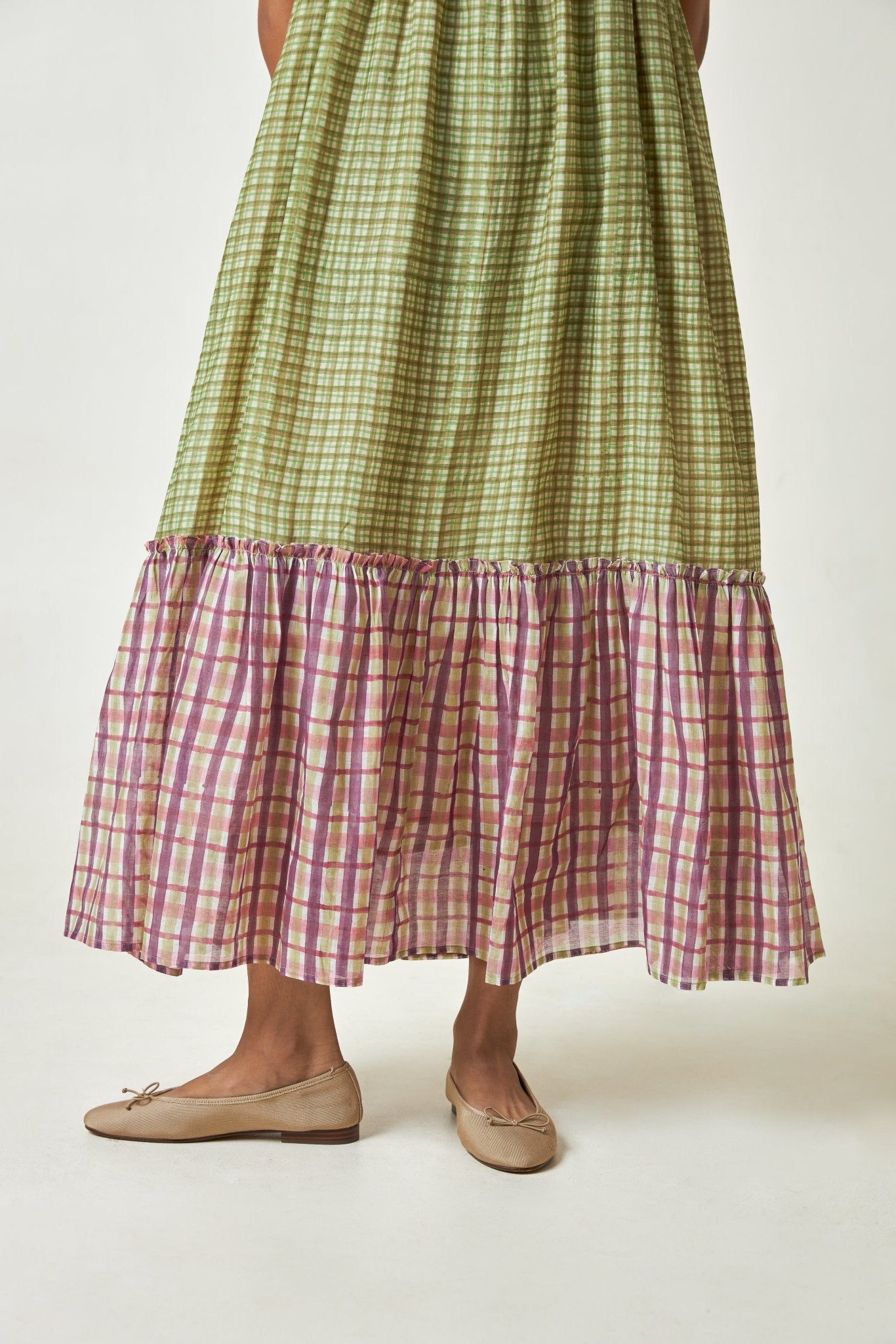 Meadow Glow Block Printed Dress - CiceroniDressPants and Pajamas