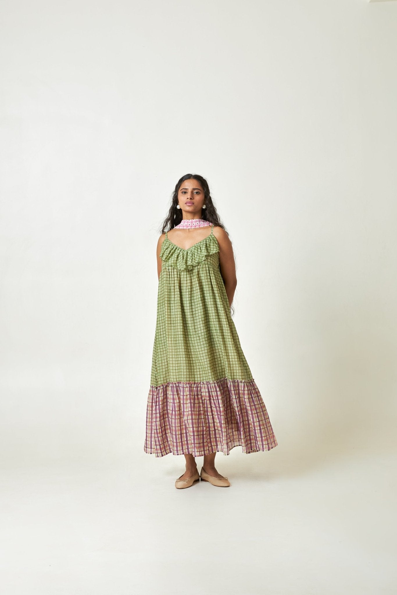 Meadow Glow Block Printed Dress - CiceroniDressPants and Pajamas