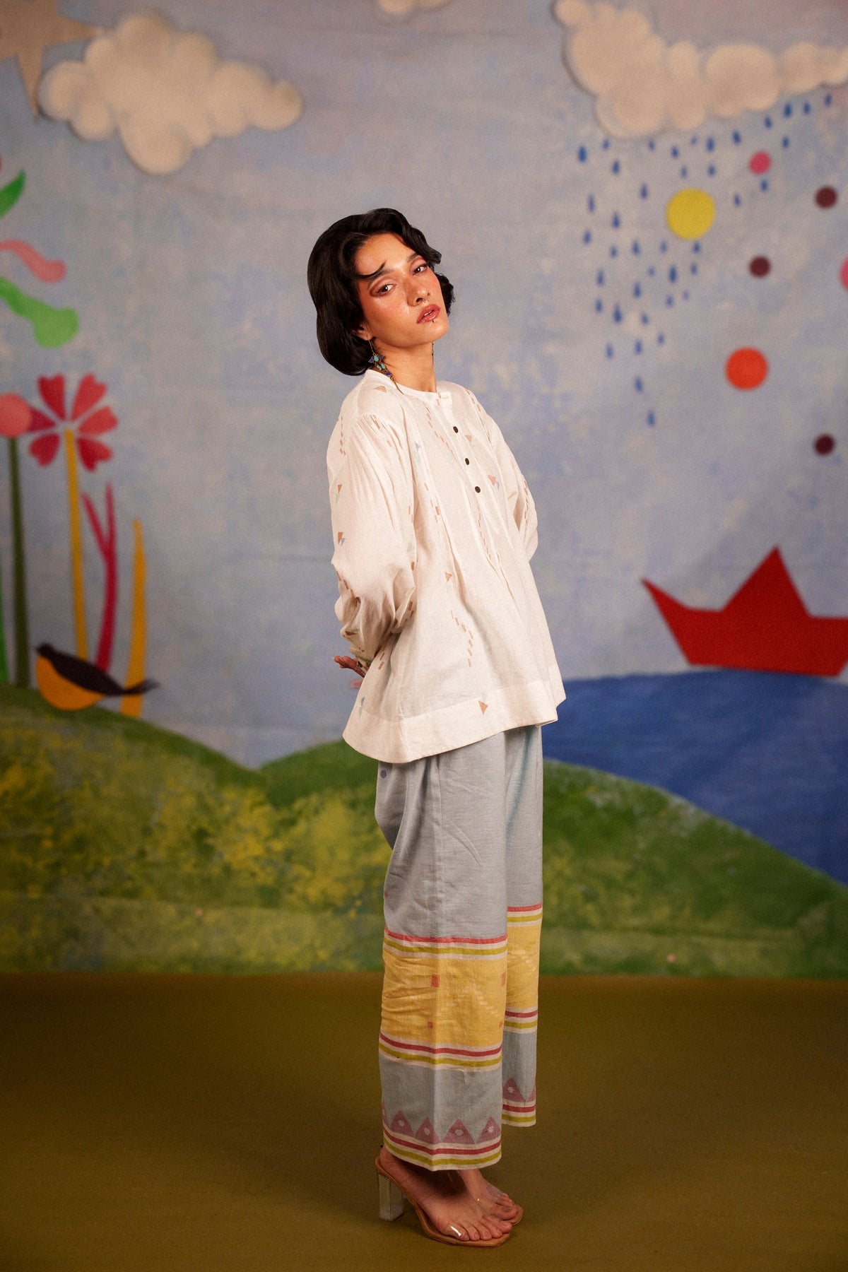 Meadow Pants in Jamdani - CiceroniPantsBhomra