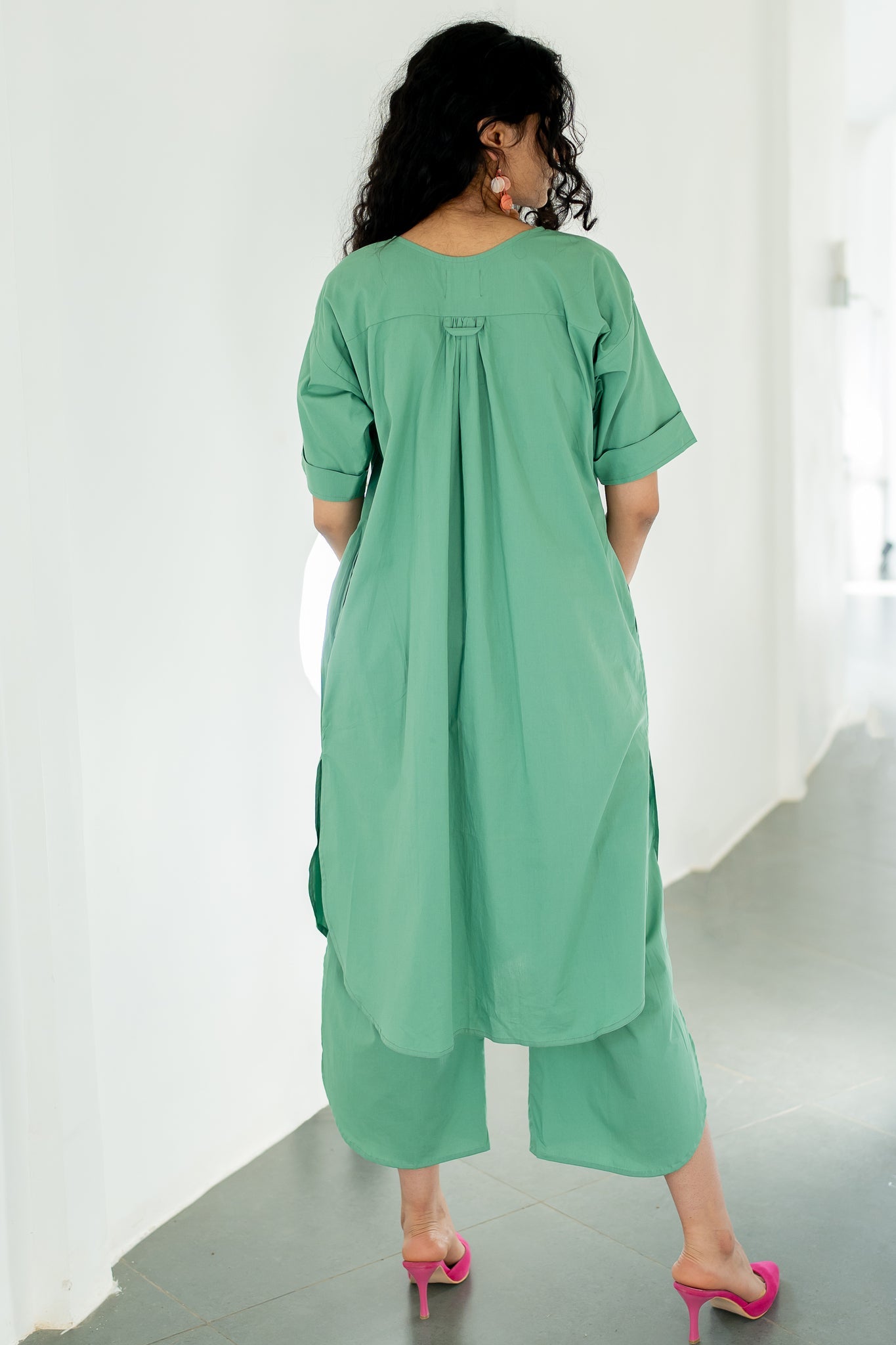 Meadows green Tunic with Pants - CiceroniKurta SetSilai Studio