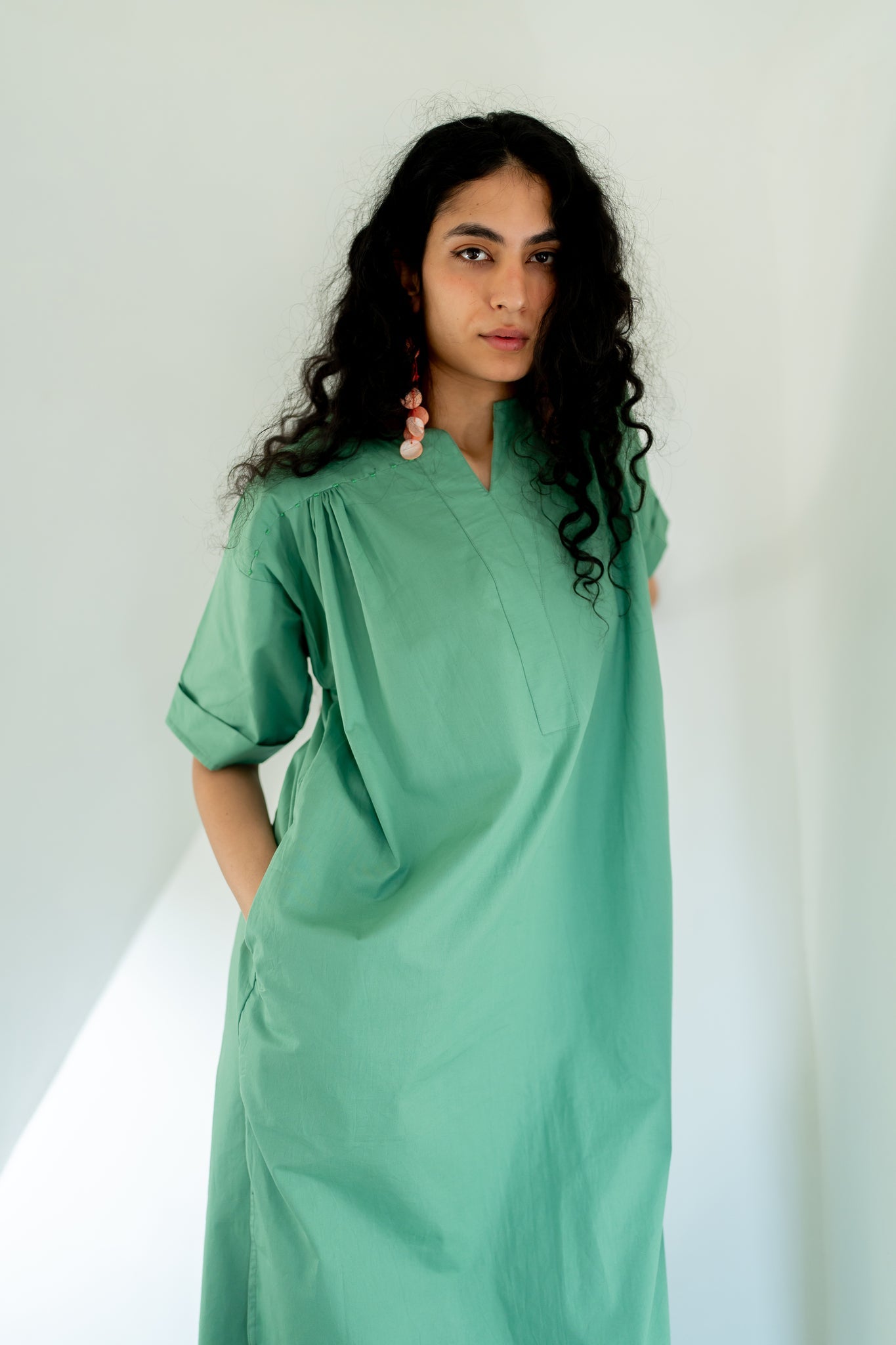 Meadows green Tunic with Pants - CiceroniKurta SetSilai Studio