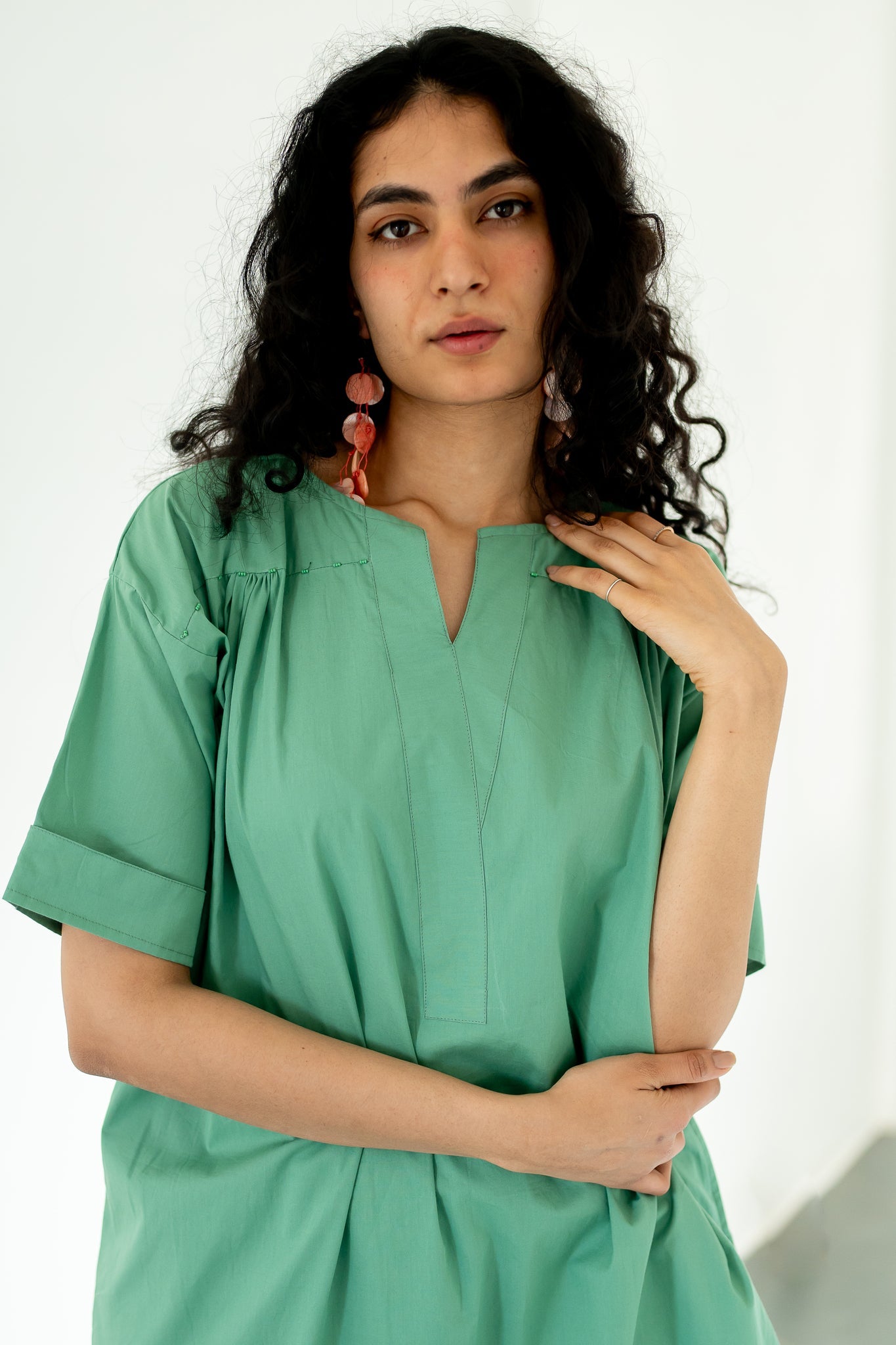 Meadows green Tunic with Pants - CiceroniKurta SetSilai Studio