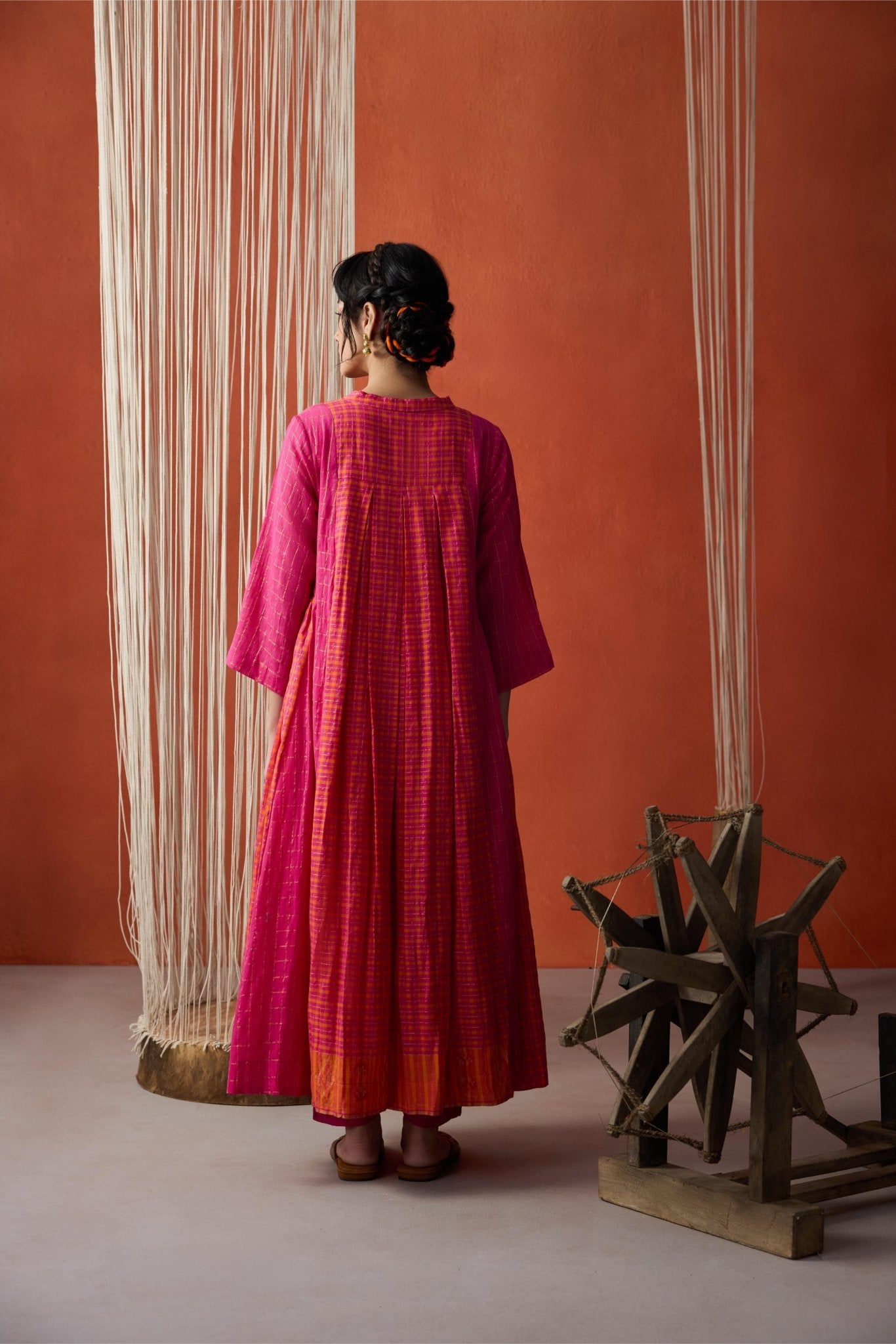 Meera Co-ord Set - Orange and Rani - CiceroniKurta Set, Everyday WearGulmohar Calcutta