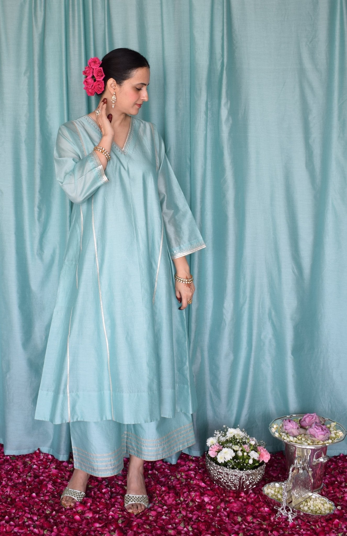 Meher Chanderi Set - CiceroniKurta Set, Festive wearHouse of Moxa