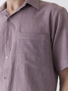Men's Half Sleeve Shirt - Mauve Purple - CiceroniMen ShirtsMareen