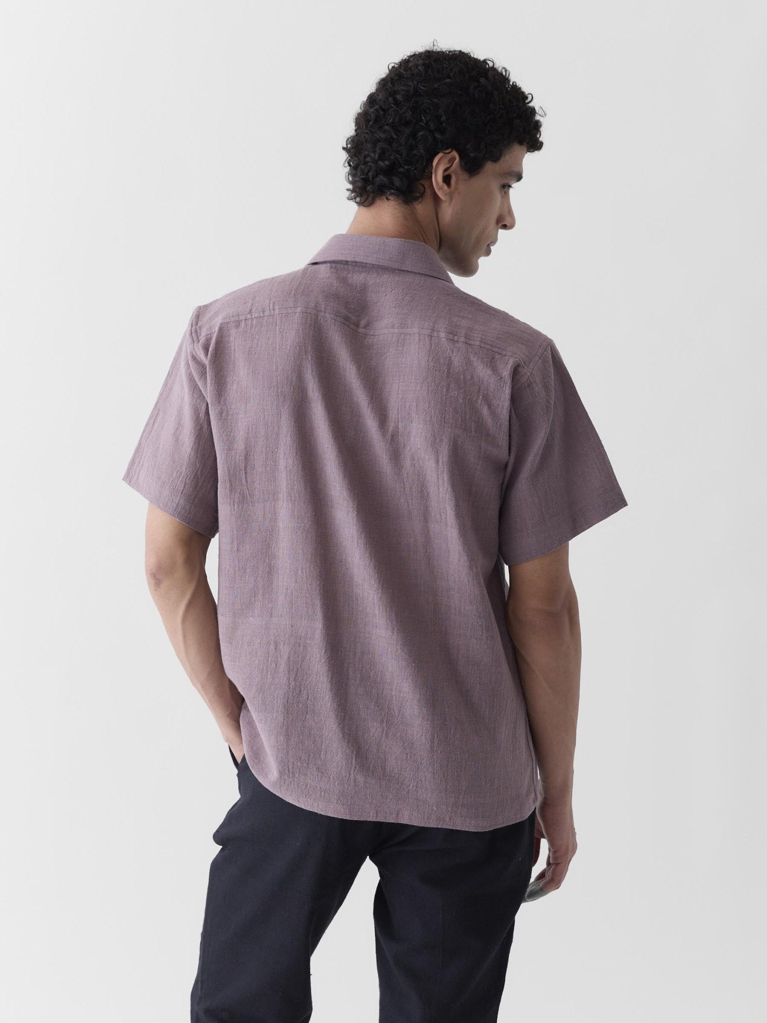 Men's Half Sleeve Shirt - Mauve Purple - CiceroniMen ShirtsMareen
