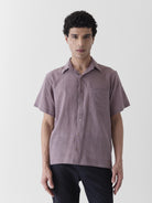 Men's Half Sleeve Shirt - Mauve Purple - CiceroniMen ShirtsMareen