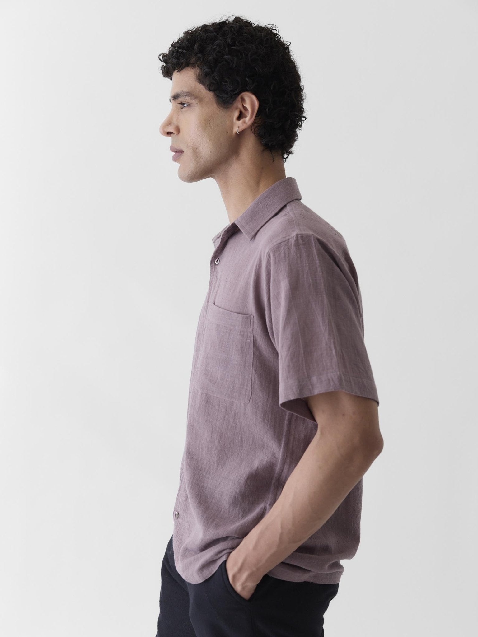 Men's Half Sleeve Shirt - Mauve Purple - CiceroniMen ShirtsMareen