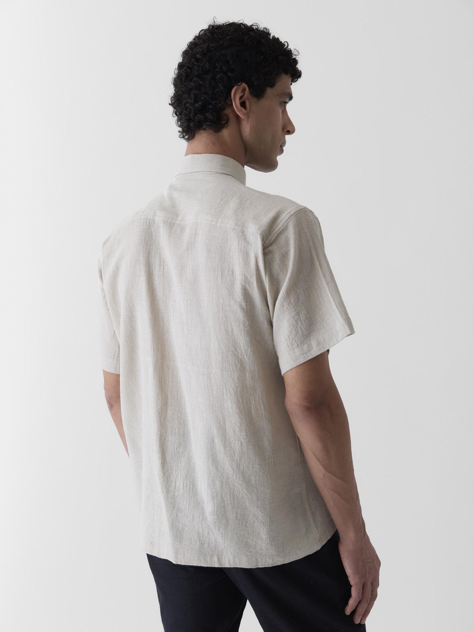 Men's Half Sleeve Shirt - Natural Undyed - CiceroniMen ShirtsMareen