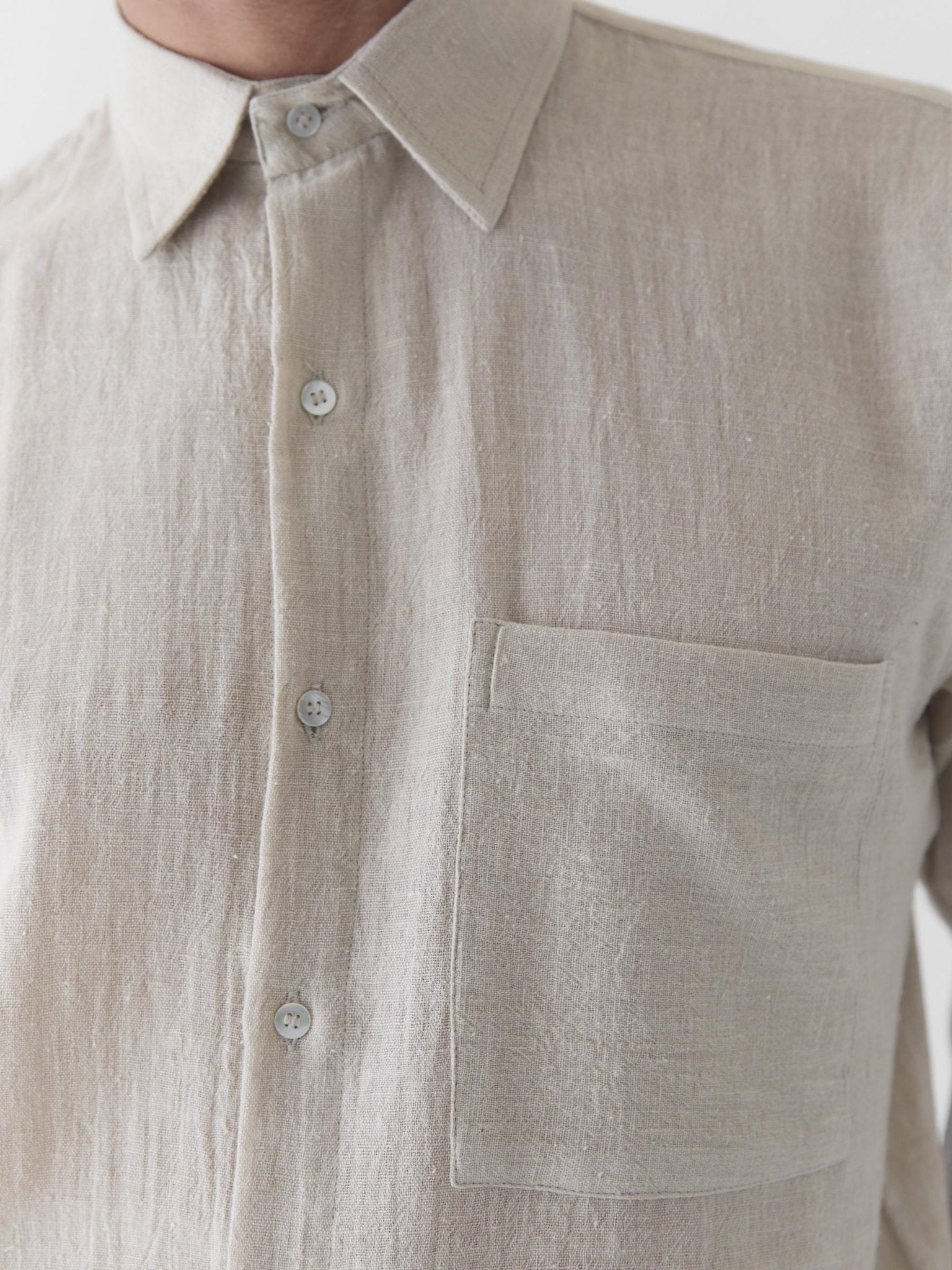 Men's Half Sleeve Shirt - Natural Undyed - CiceroniMen ShirtsMareen