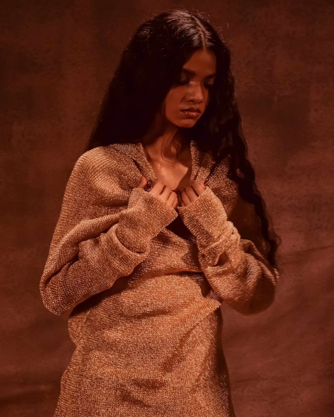 Metal Hooded Jumper - CiceroniDressesAnam Husain