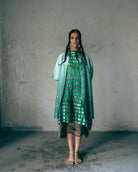 Metallic Green Firdaus Kaftan - CiceroniKaftanAnam Husain