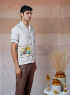 Metro Moments - Hand Embroidered Unisex Linen Shirt - CiceroniShirtsCultura Studio