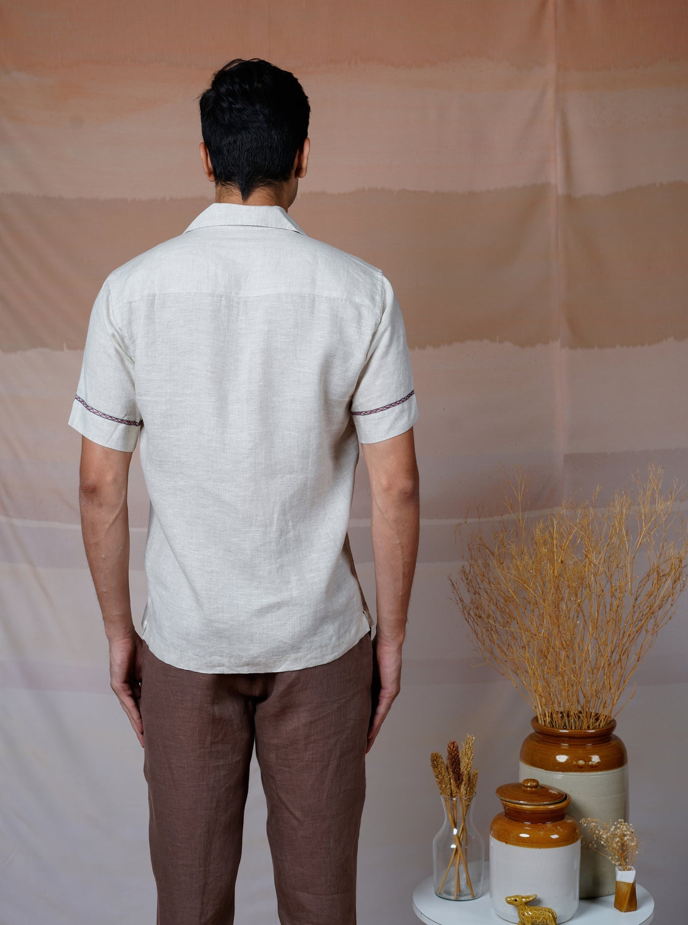 Metro Moments - Hand Embroidered Unisex Linen Shirt - CiceroniShirtsCultura Studio