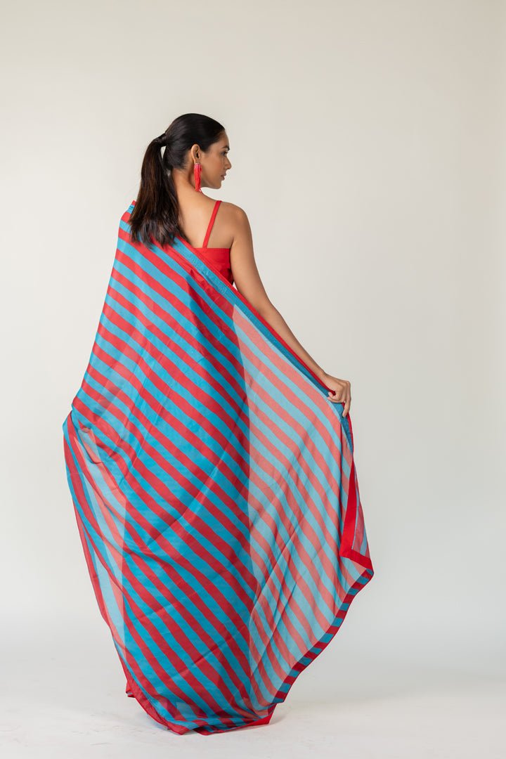 Metro Stripes Saree - CiceroniSareeSilai Studio
