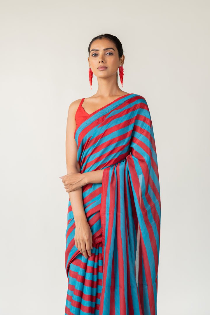 Metro Stripes Saree - CiceroniSareeSilai Studio