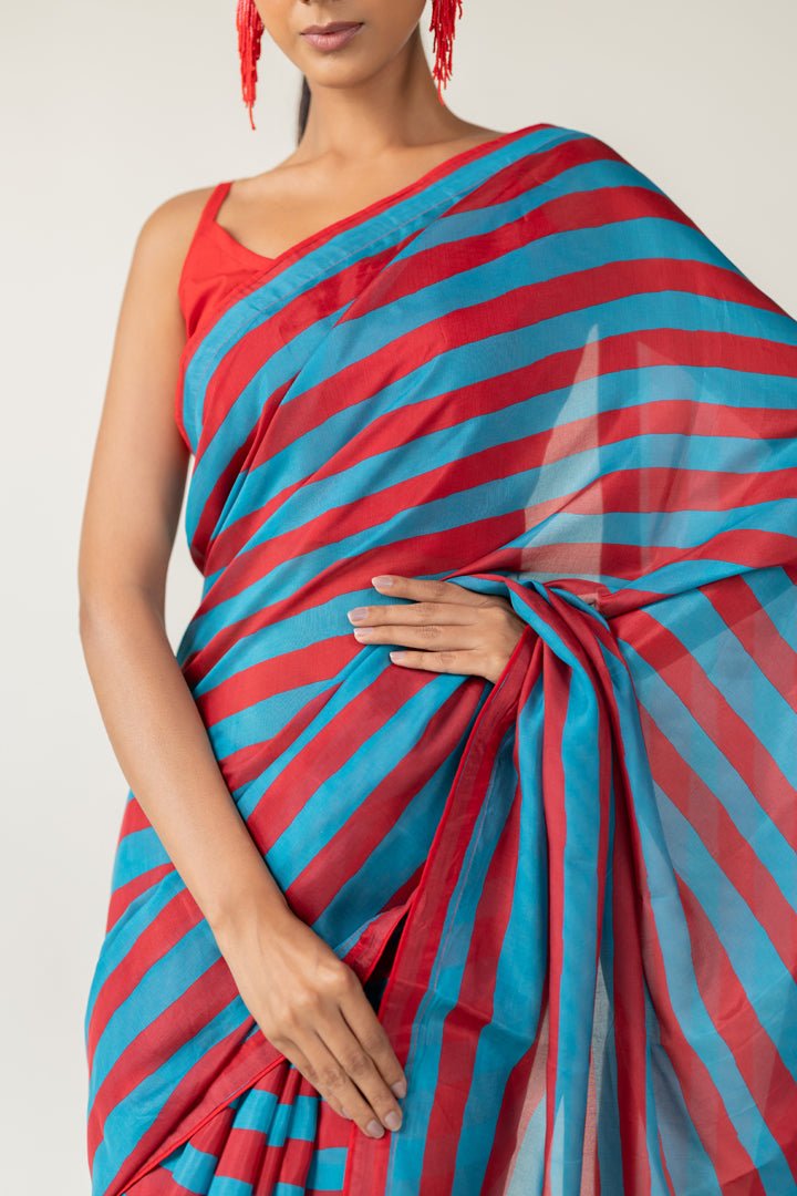 Metro Stripes Saree - CiceroniSareeSilai Studio