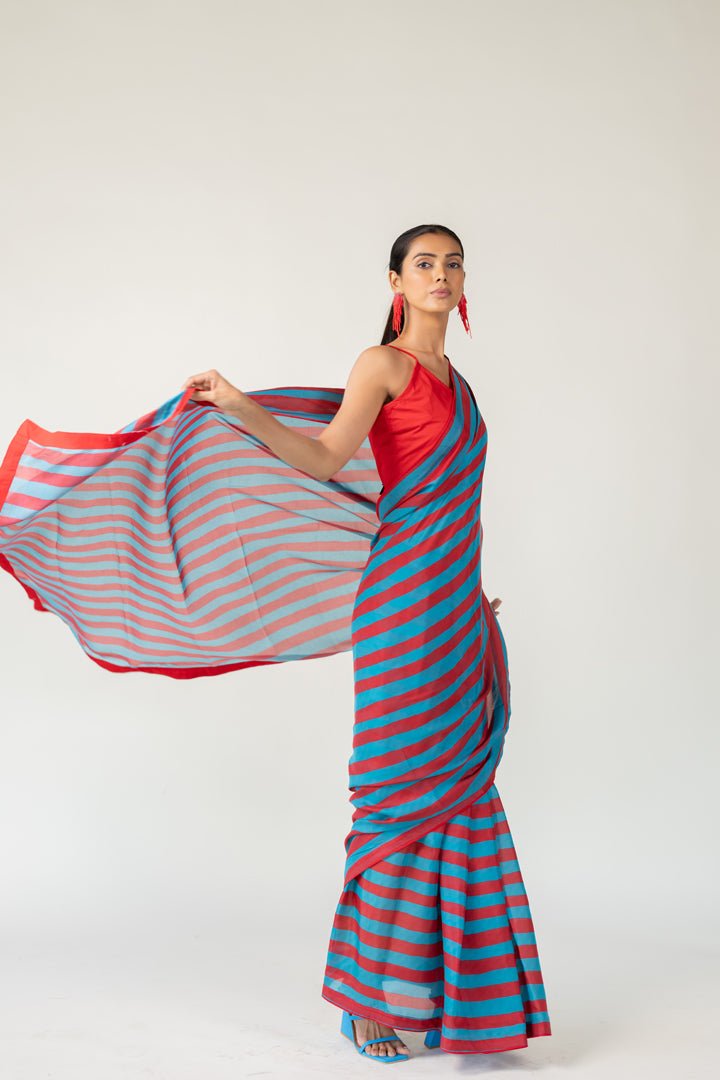 Metro Stripes Saree - CiceroniSareeSilai Studio