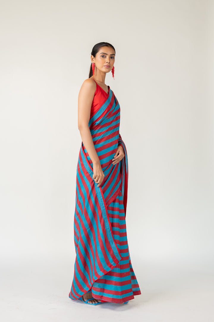 Metro Stripes Saree - CiceroniSareeSilai Studio