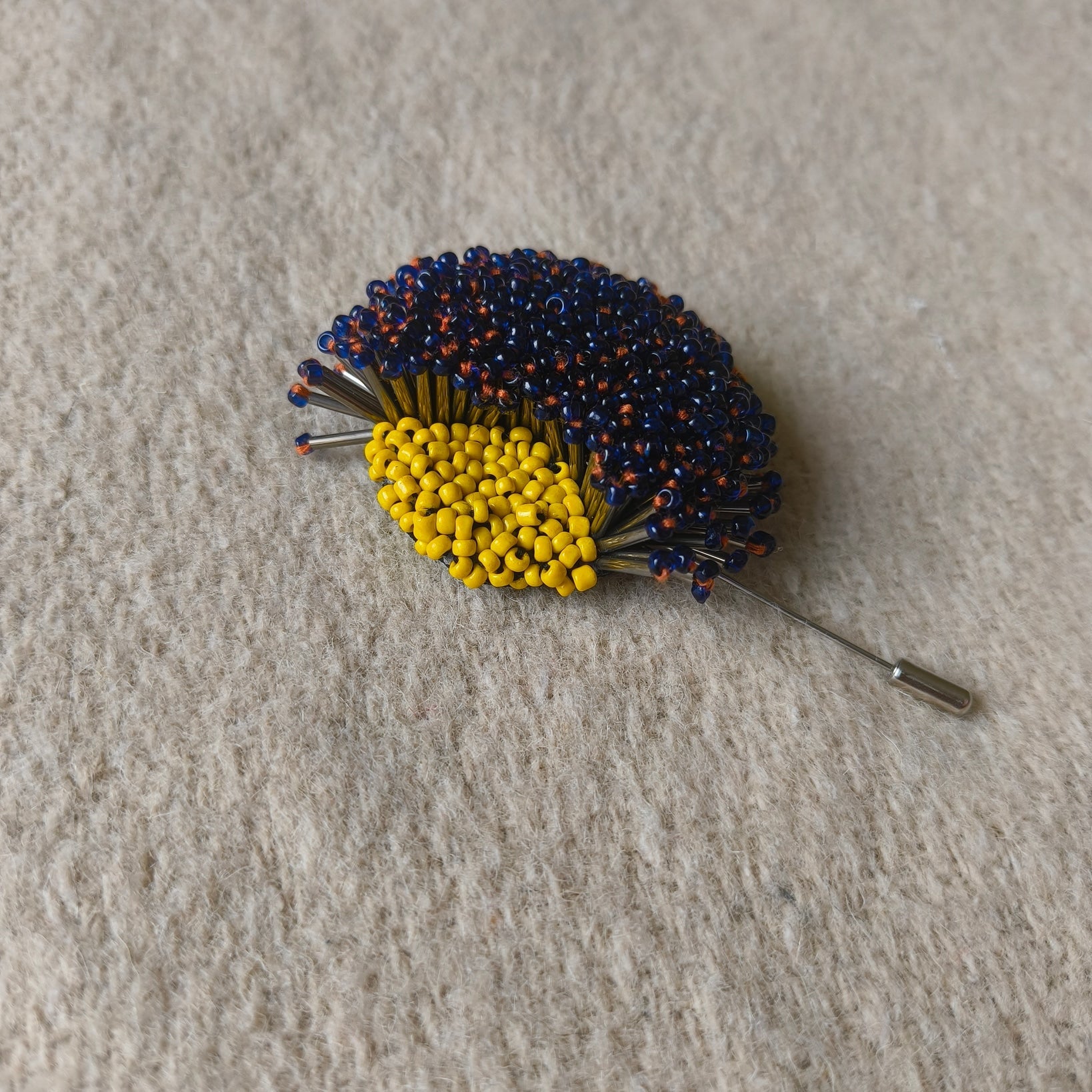 Midnight Bloom Brooch - Dark Persian blue - CiceroniBroochBandish