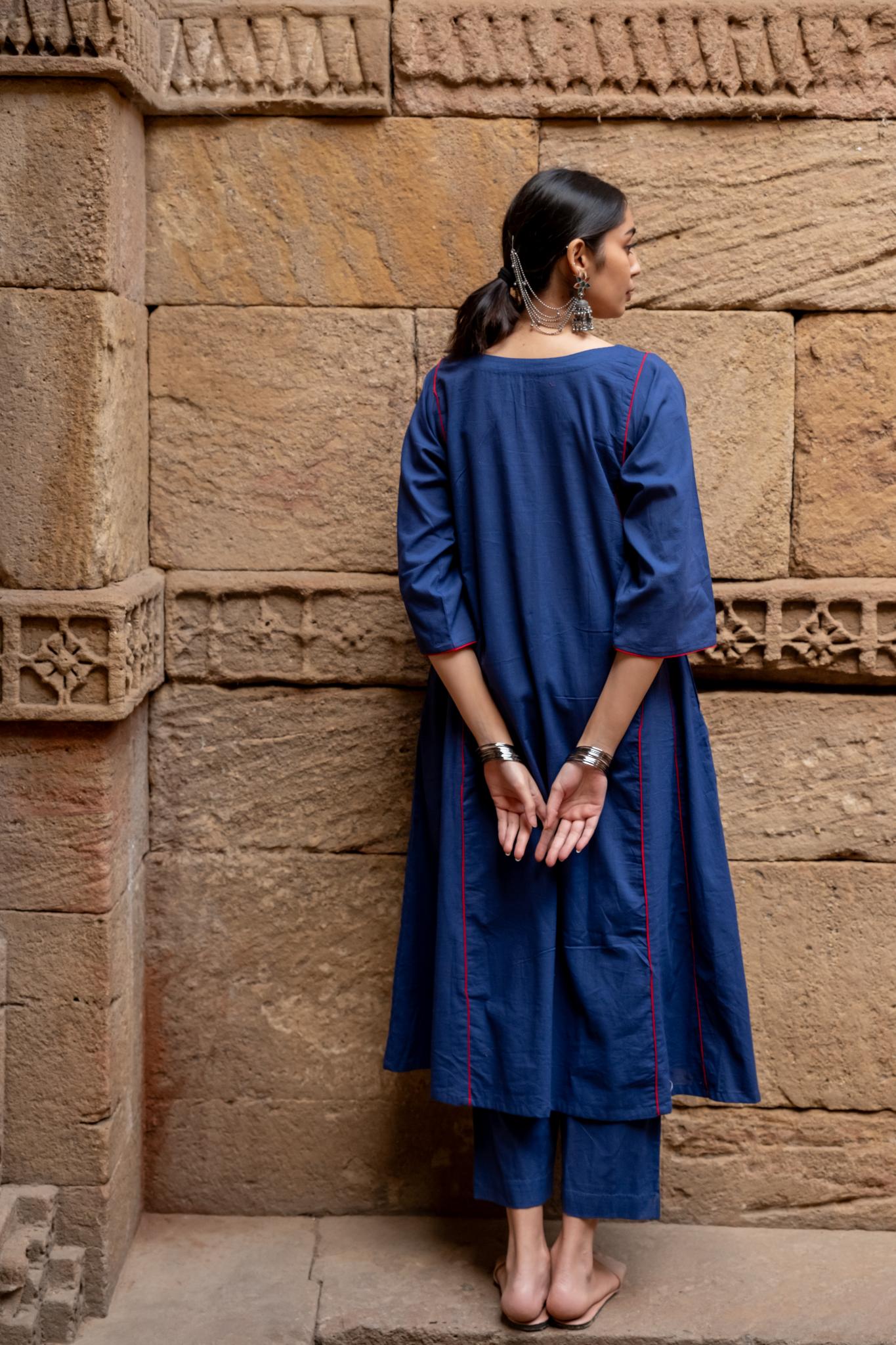 Midnight Blue Kurta Set - CiceroniKurta SetMaidaan