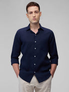 Midnight Navy 100% Linen Classic Shirt - CiceroniMen Shirtsbhrāta