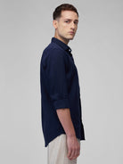 Midnight Navy 100% Linen Classic Shirt - CiceroniMen Shirtsbhrāta